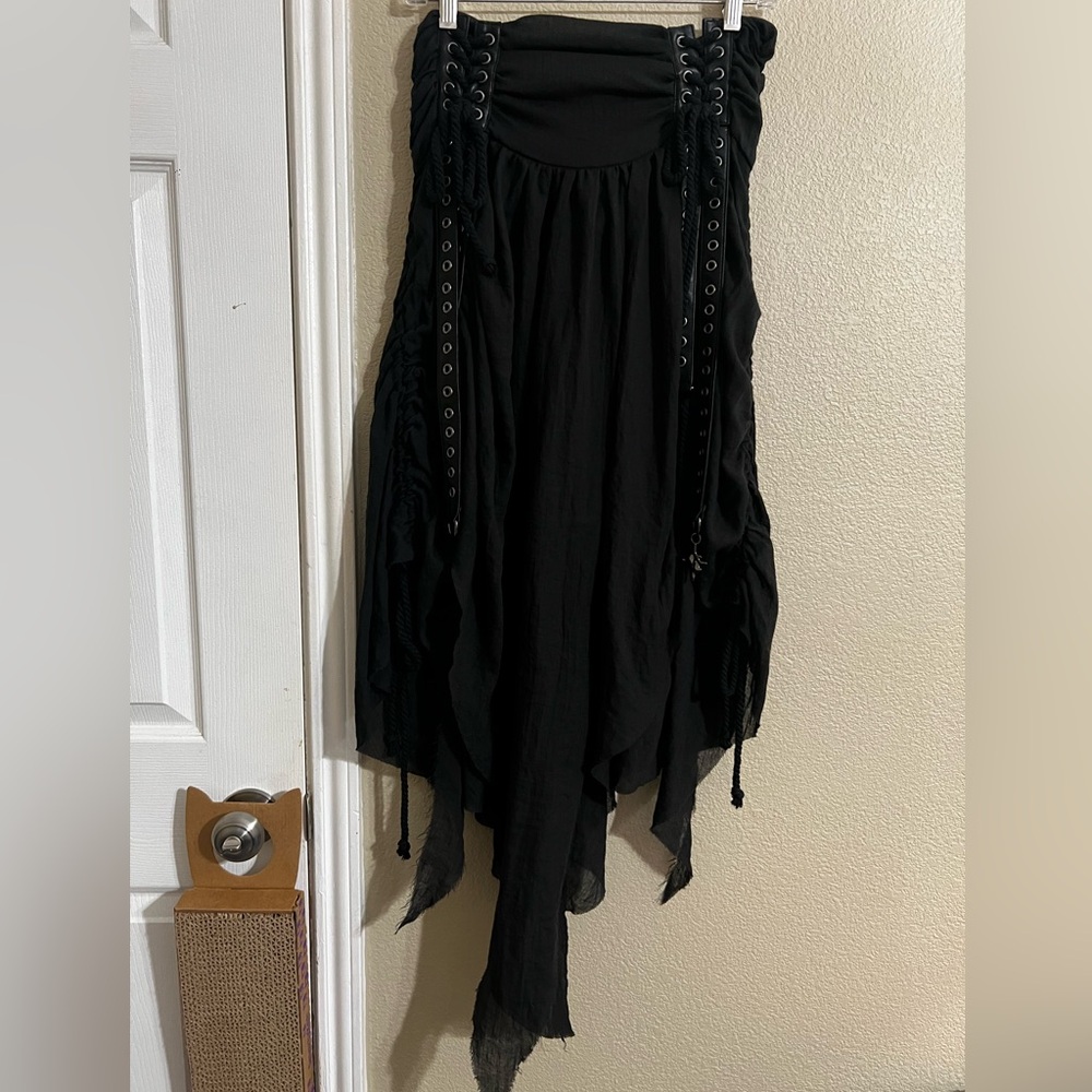 Darker Wavs Black Skirt - Size S - Dollskill